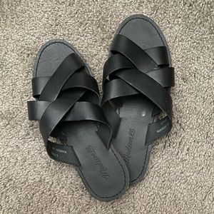 madewell black leather sandals